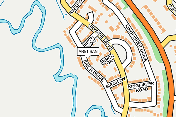 AB51 6AN map - OS OpenMap – Local (Ordnance Survey)