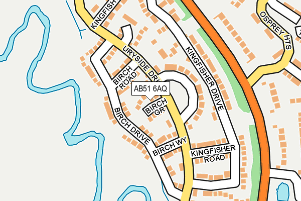 AB51 6AQ map - OS OpenMap – Local (Ordnance Survey)