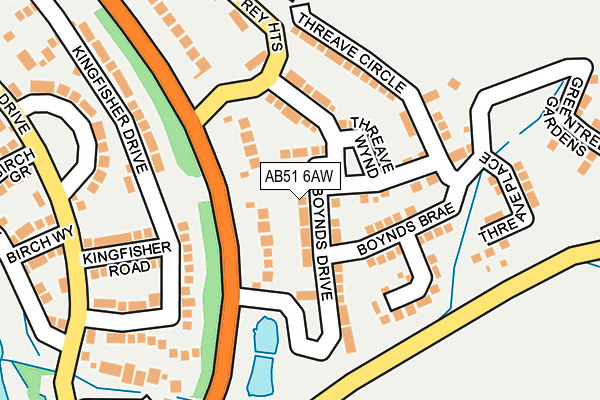 AB51 6AW map - OS OpenMap – Local (Ordnance Survey)