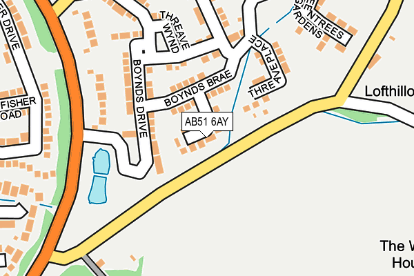 AB51 6AY map - OS OpenMap – Local (Ordnance Survey)