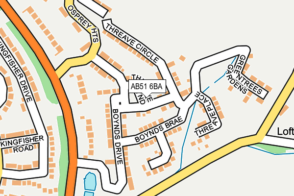 AB51 6BA map - OS OpenMap – Local (Ordnance Survey)
