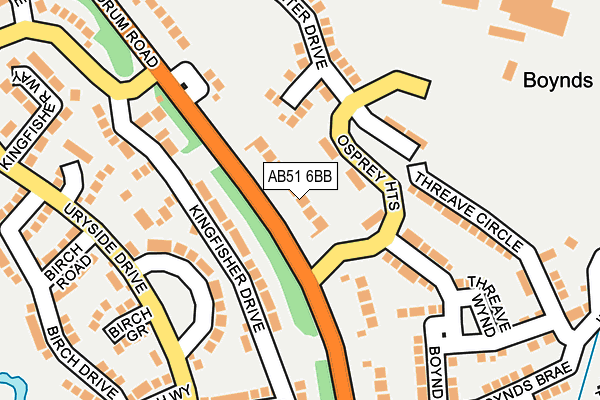 AB51 6BB map - OS OpenMap – Local (Ordnance Survey)