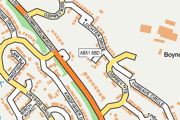 AB51 6BD map - OS OpenMap – Local (Ordnance Survey)