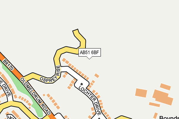AB51 6BF map - OS OpenMap – Local (Ordnance Survey)