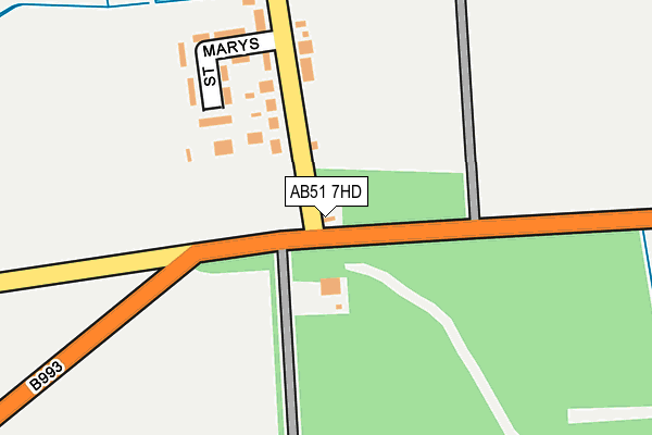 AB51 7HD map - OS OpenMap – Local (Ordnance Survey)