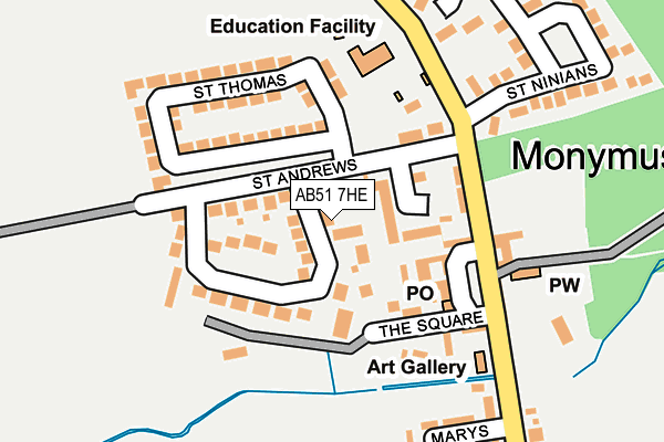AB51 7HE map - OS OpenMap – Local (Ordnance Survey)