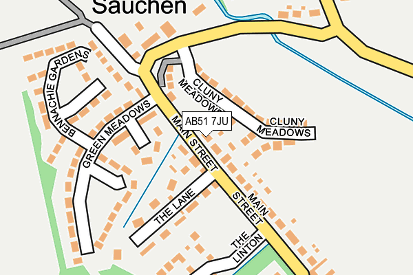 AB51 7JU map - OS OpenMap – Local (Ordnance Survey)