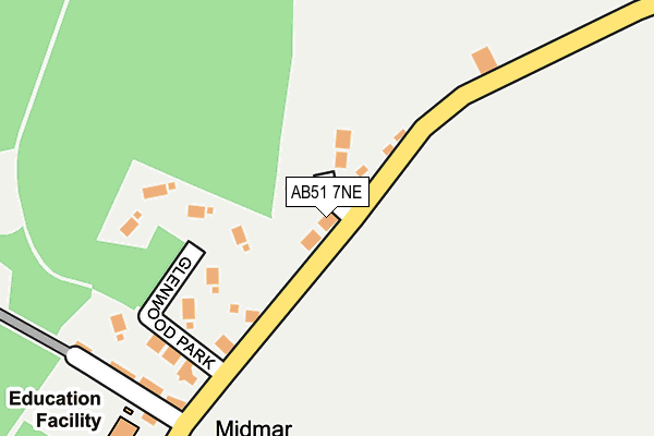 AB51 7NE map - OS OpenMap – Local (Ordnance Survey)