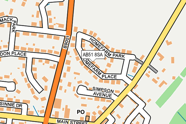AB51 8SA map - OS OpenMap – Local (Ordnance Survey)