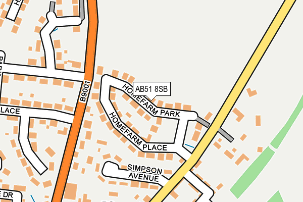 AB51 8SB map - OS OpenMap – Local (Ordnance Survey)