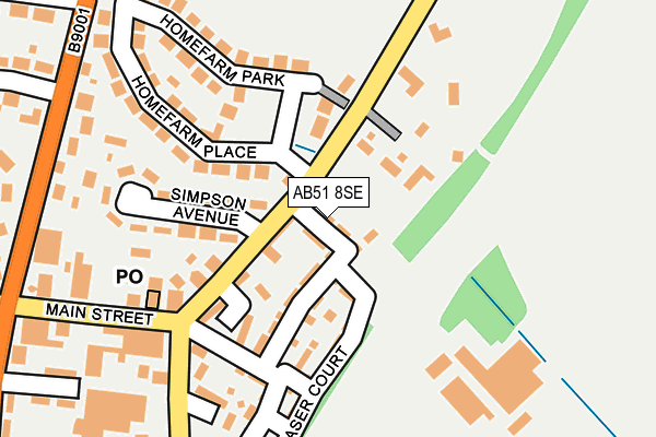 AB51 8SE map - OS OpenMap – Local (Ordnance Survey)