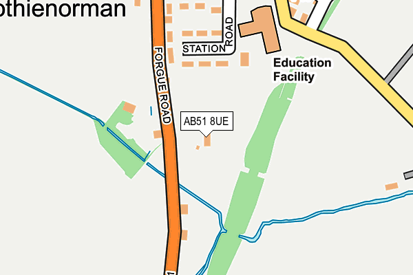 AB51 8UE map - OS OpenMap – Local (Ordnance Survey)