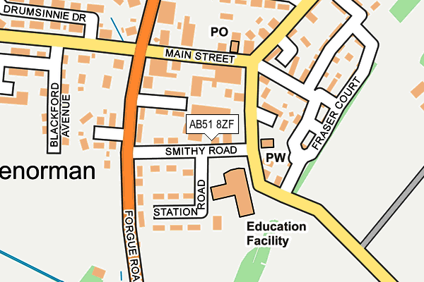 AB51 8ZF map - OS OpenMap – Local (Ordnance Survey)