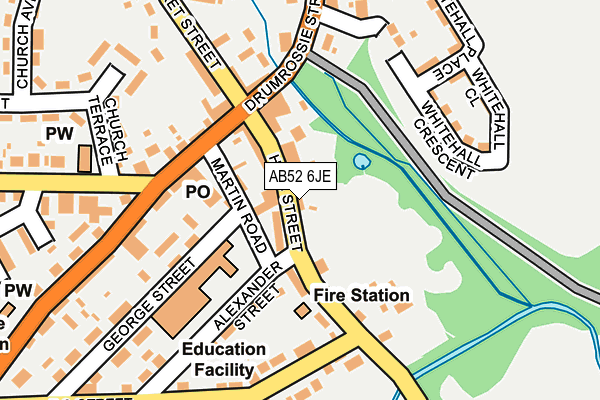 AB52 6JE map - OS OpenMap – Local (Ordnance Survey)