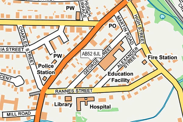 AB52 6JL map - OS OpenMap – Local (Ordnance Survey)