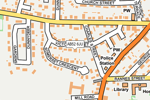 AB52 6JU map - OS OpenMap – Local (Ordnance Survey)