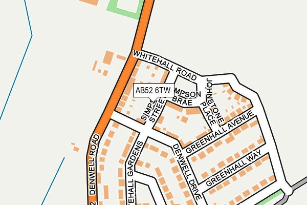 AB52 6TW map - OS OpenMap – Local (Ordnance Survey)