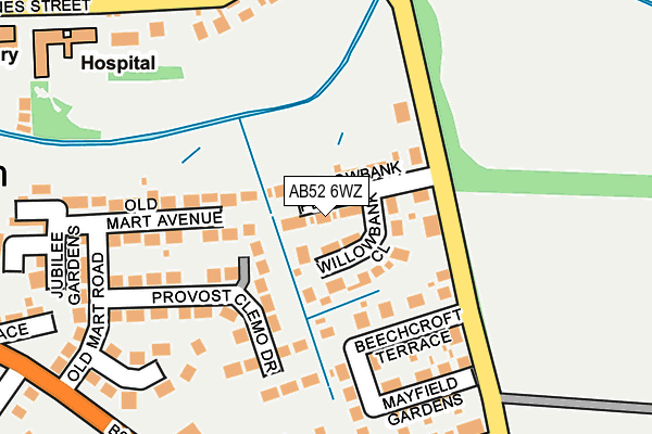 AB52 6WZ map - OS OpenMap – Local (Ordnance Survey)