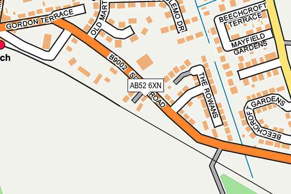 AB52 6XN map - OS OpenMap – Local (Ordnance Survey)