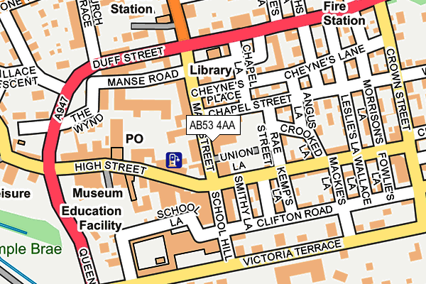 AB53 4AA map - OS OpenMap – Local (Ordnance Survey)