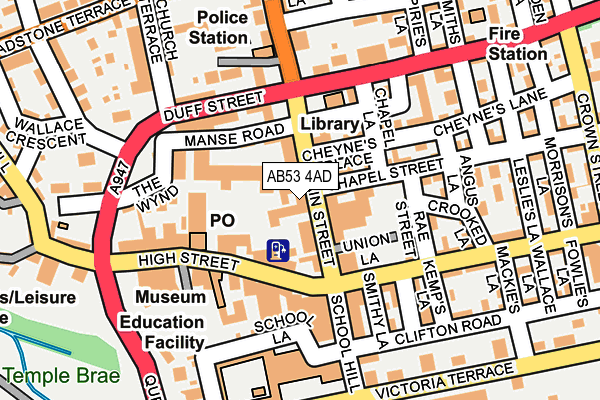 AB53 4AD map - OS OpenMap – Local (Ordnance Survey)