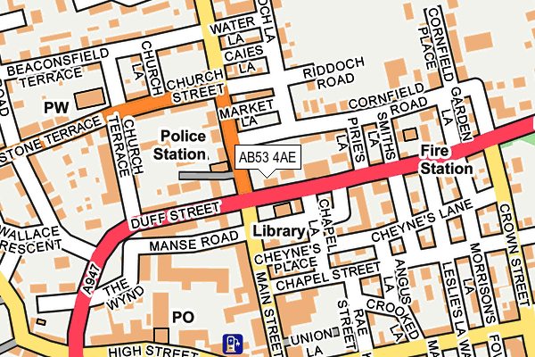 AB53 4AE map - OS OpenMap – Local (Ordnance Survey)