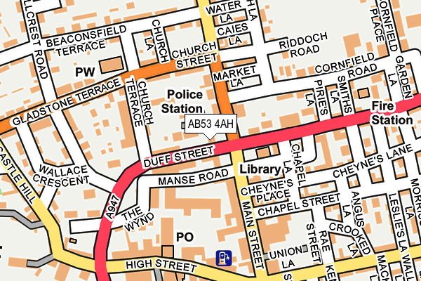 AB53 4AH map - OS OpenMap – Local (Ordnance Survey)
