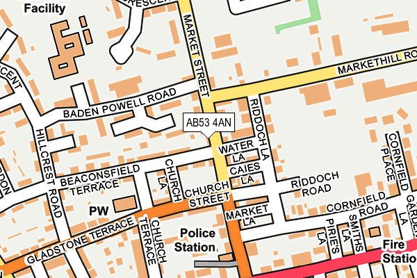 AB53 4AN map - OS OpenMap – Local (Ordnance Survey)