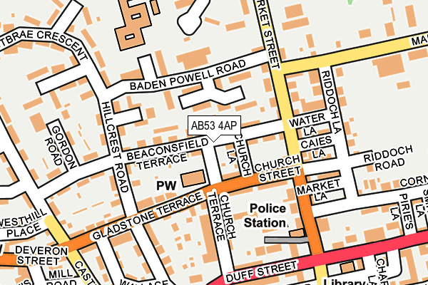 AB53 4AP map - OS OpenMap – Local (Ordnance Survey)