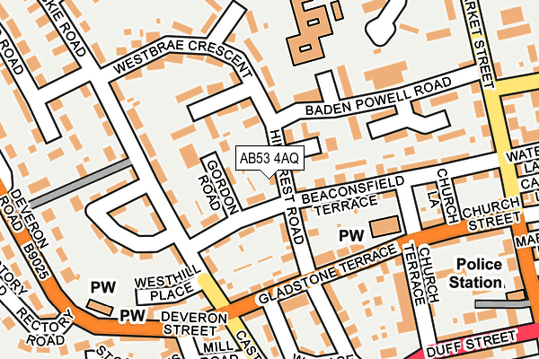 AB53 4AQ map - OS OpenMap – Local (Ordnance Survey)