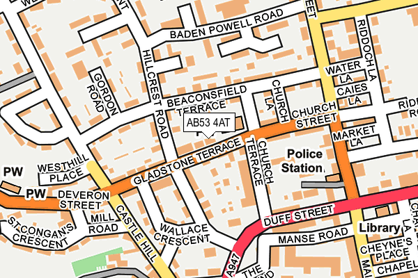 AB53 4AT map - OS OpenMap – Local (Ordnance Survey)
