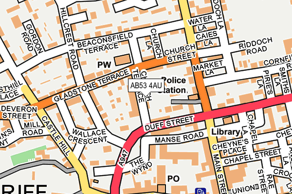 AB53 4AU map - OS OpenMap – Local (Ordnance Survey)