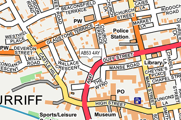 AB53 4AY map - OS OpenMap – Local (Ordnance Survey)