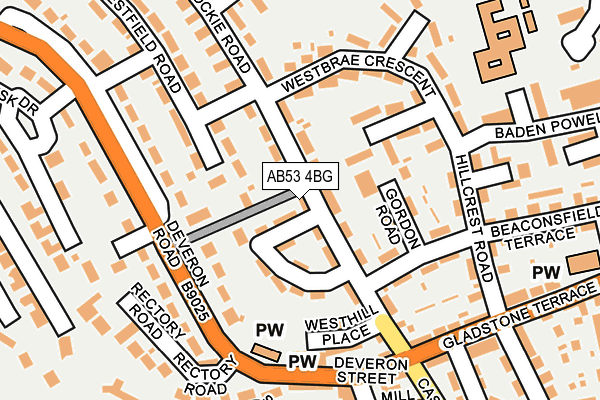 AB53 4BG map - OS OpenMap – Local (Ordnance Survey)