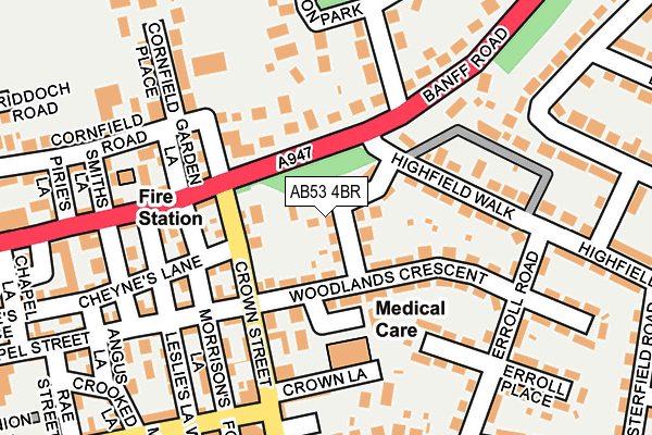 AB53 4BR map - OS OpenMap – Local (Ordnance Survey)