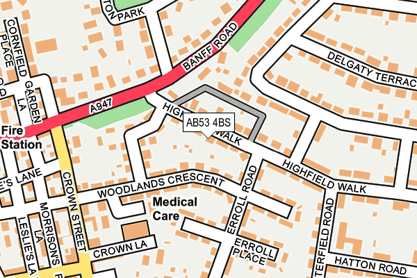 AB53 4BS map - OS OpenMap – Local (Ordnance Survey)