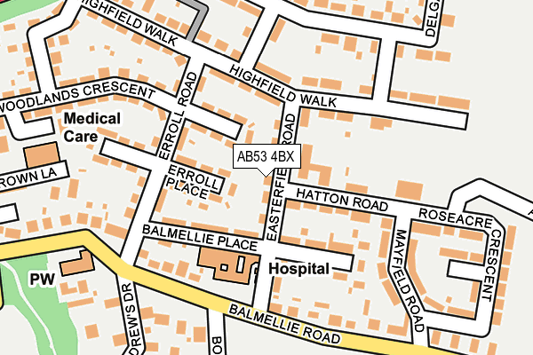 AB53 4BX map - OS OpenMap – Local (Ordnance Survey)