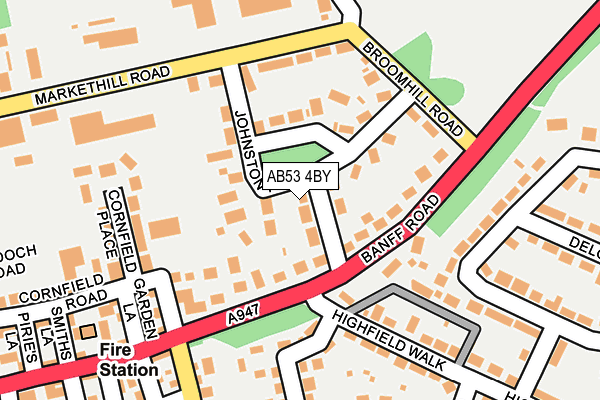 AB53 4BY map - OS OpenMap – Local (Ordnance Survey)