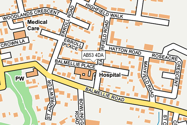 AB53 4DA map - OS OpenMap – Local (Ordnance Survey)