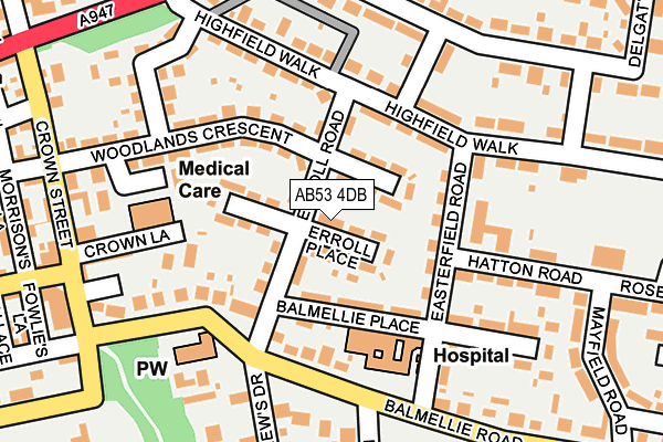 AB53 4DB map - OS OpenMap – Local (Ordnance Survey)