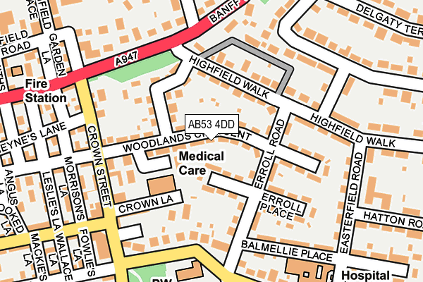 AB53 4DD map - OS OpenMap – Local (Ordnance Survey)