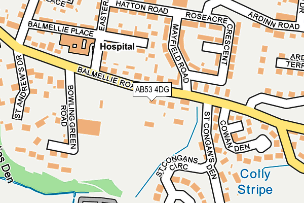 AB53 4DG map - OS OpenMap – Local (Ordnance Survey)