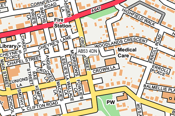 AB53 4DN map - OS OpenMap – Local (Ordnance Survey)