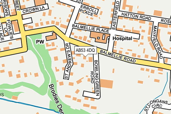 AB53 4DQ map - OS OpenMap – Local (Ordnance Survey)