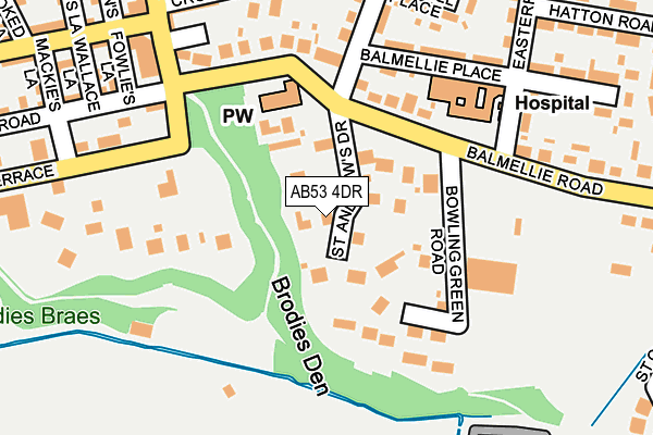 AB53 4DR map - OS OpenMap – Local (Ordnance Survey)