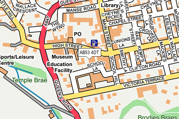 AB53 4DT map - OS OpenMap – Local (Ordnance Survey)