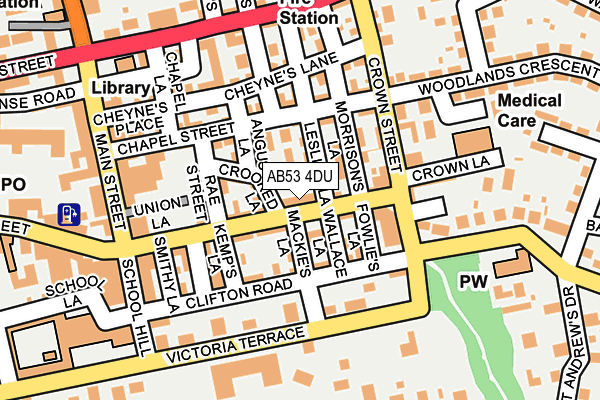 AB53 4DU map - OS OpenMap – Local (Ordnance Survey)