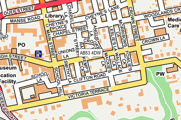 AB53 4DW map - OS OpenMap – Local (Ordnance Survey)