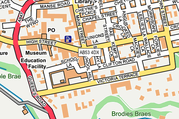 AB53 4DX map - OS OpenMap – Local (Ordnance Survey)