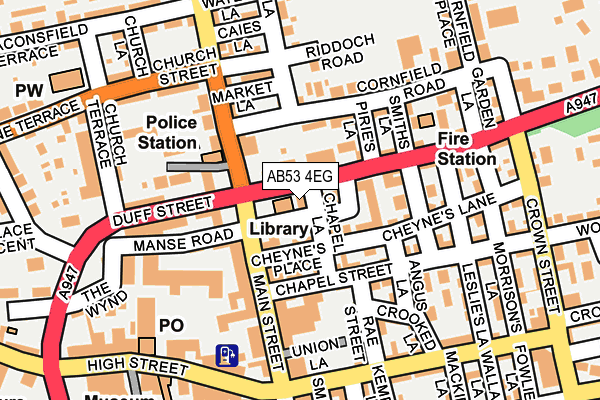 AB53 4EG map - OS OpenMap – Local (Ordnance Survey)